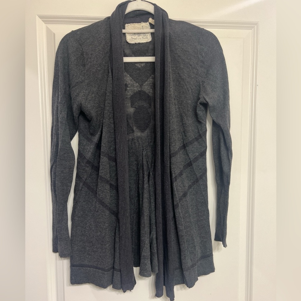 Angel Of The North Charcoal Open Front Cardigan